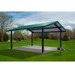 Steel Outdoor Garden Canopy with Steel Roof, Rectangular Columns, Height 1.5 meter, Panel Width 2 meters